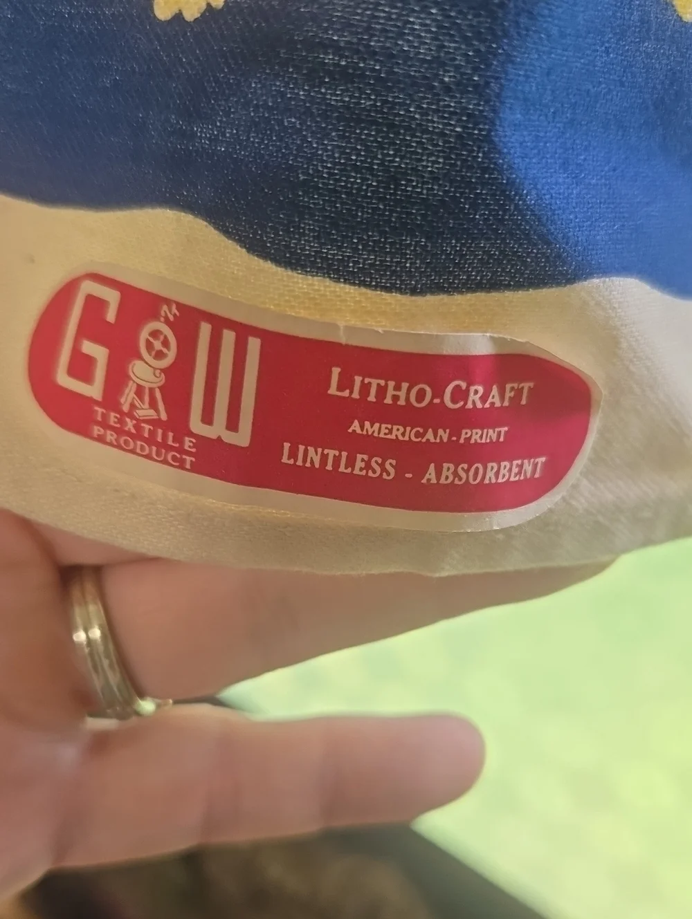 Vintage G W Litho  Craft Floral Tee Towel 1 Ct.